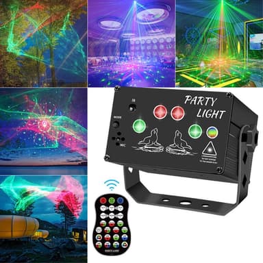 Laserlys Blitslys Stemmeaktivert Fjernkontroll Diskofest
