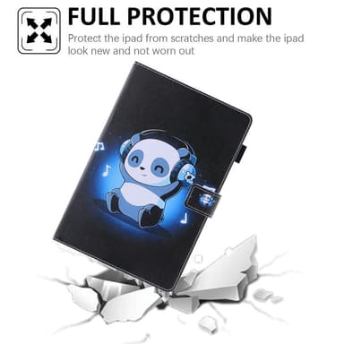 Apple iPad 10.9 2022 Sammenleggbart dekselkortholder - Panda/musikk
