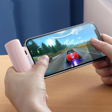 5000mAh bærbar telefonlader USB-C Powerbank med lommelykt