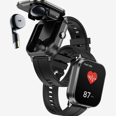 D8 Pro 2-i-1 Bluetooth-hodetelefoner og smartklokke Helseovervåking Silikonstropp