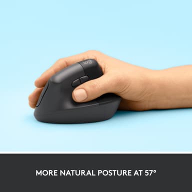 Logitech Lift Vertical trådløs mus (grafitt)