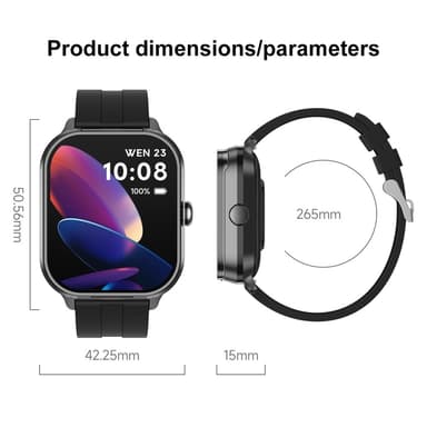 D8 Pro 2-i-1 Bluetooth-hodetelefoner og smartklokke Helseovervåking Silikonstropp