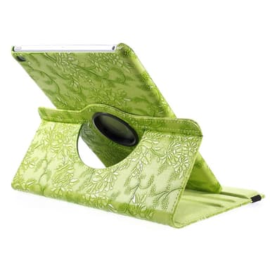 Deksel iPad (2017/2018) /iPad Air, 360 Rotasjon Blomster - Grønn