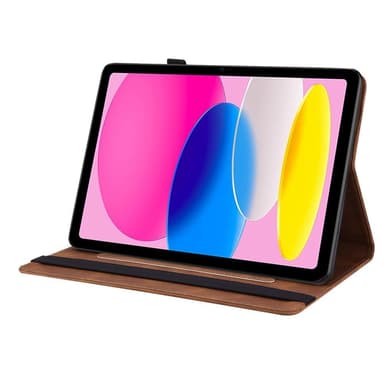 Apple iPad 10.9 2022 Sammenleggbart Veske Kortholder Sommerfugl - Brun