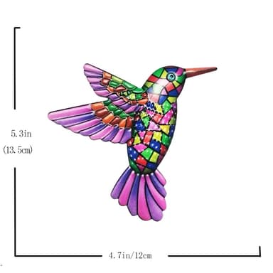 Bird Hummingbird Veggklistremerke Hagepynt 12x13,5cm - Lilla