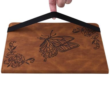 Apple iPad 10.9 2022 Sammenleggbart Veske Kortholder Sommerfugl - Brun