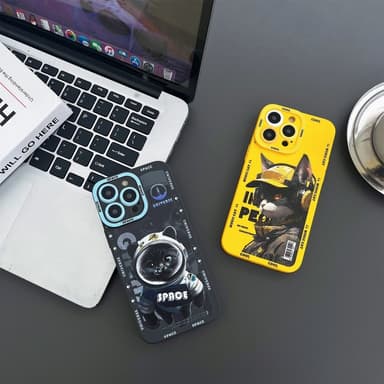 TPU Telefondeksel til iPhone 15 Pro Case Cat - Gul