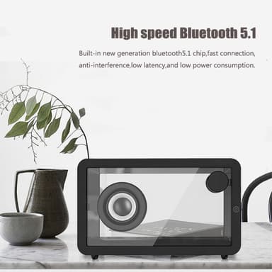 M8 gjennomsiktig Bluetooth-høyttaler med RGB lys HiFi lyd Bass Subwoofer