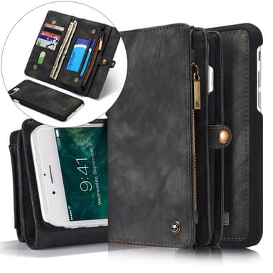 CASEME iPhone 8/7 Plus Retro Split Lommebok-deksel I Lær - Grå
