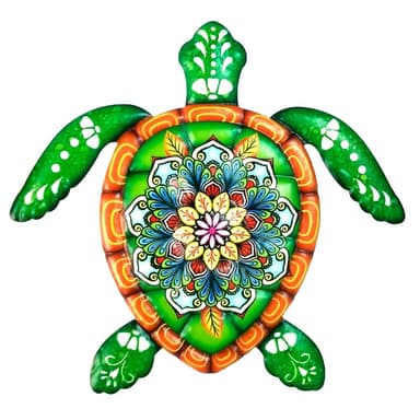 Turtle Iron Veggklistremerke Hagepynt 21,5x20cm - Grønn