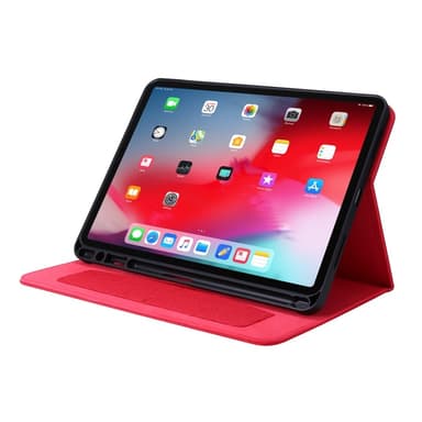 For iPad Air 13 (2024) Sammenleggbart Veske Kortholder Stofftekstur - Rød