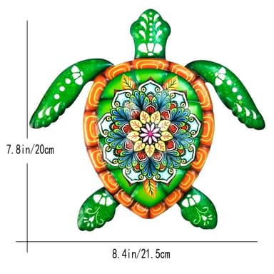 Turtle Iron Veggklistremerke Hagepynt 21,5x20cm - Grønn
