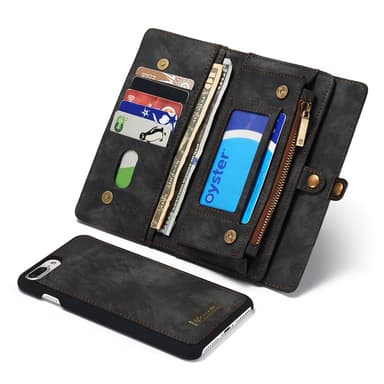 CASEME iPhone 8/7 Plus Retro Split Lommebok-deksel I Lær - Grå