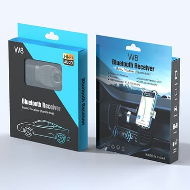 W8 lydadapter Bluetooth-mottaker FM-sender med kabel