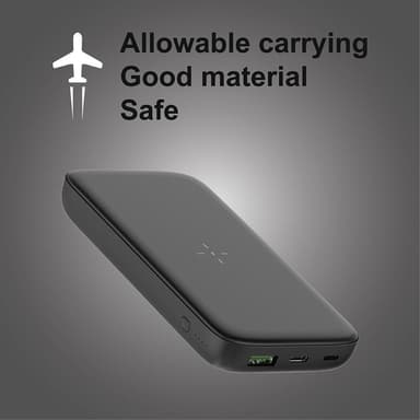 Bærbar Lader Powerbank 10000mAh QI 15W PD 20W/QC 22.5W - Hvit