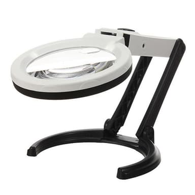 Sammenleggbar stor forstørrelsesglass med LED-lampe 2 x 120mm