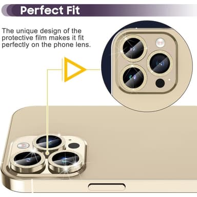 Kameralinse til iPhone 15 Pro/15 Pro Max Glitter