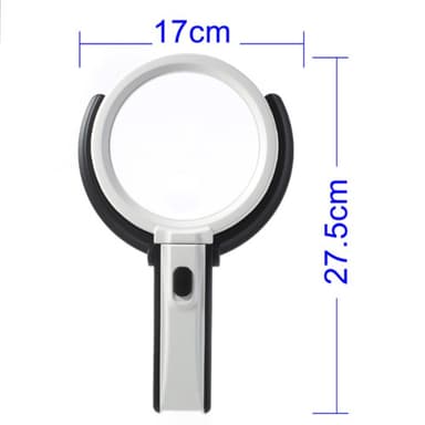 Sammenleggbar stor forstørrelsesglass med LED-lampe 2 x 120mm
