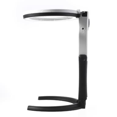 Sammenleggbar stor forstørrelsesglass med LED-lampe 2 x 120mm