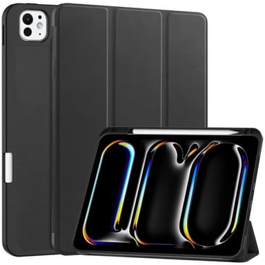 Til iPad Pro 11 (2024) Slim Fit Tri-Foldbart Etui Pennebrett - Svart