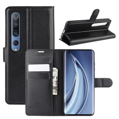 Litchi Xiaomi Mi 10/Mi 10 Pro Lommebok-deksel - Svart