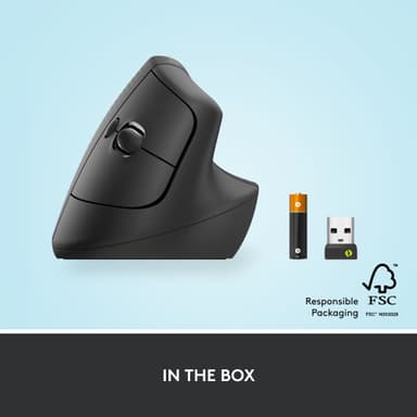 Logitech Lift Vertical trådløs mus (grafitt)
