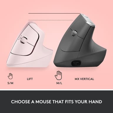 Logitech Lift Vertical trådløs mus (rose)