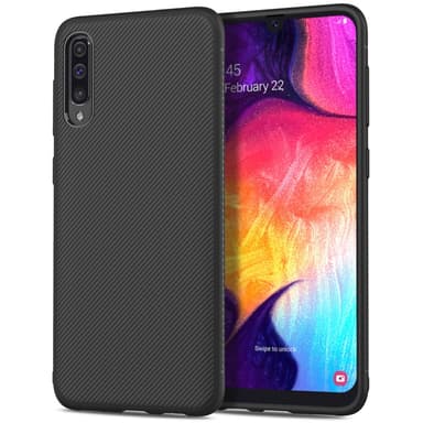 Samsung Galaxy A50 Twill Tekstur TPU-deksel - Svart