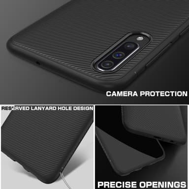 Samsung Galaxy A50 Twill Tekstur TPU-deksel - Svart