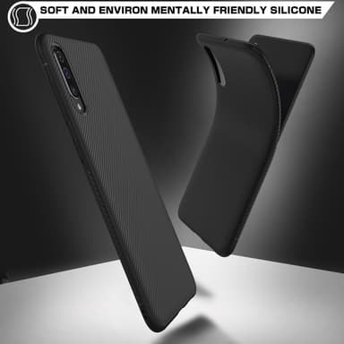 Samsung Galaxy A50 Twill Tekstur TPU-deksel - Svart