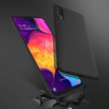 Samsung Galaxy A50 Twill Tekstur TPU-deksel - Svart