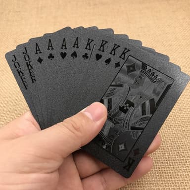 Svart plast PVC Poker vanntett spillkort kortdekk