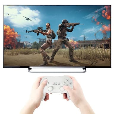 Gamepad kompatibel med Nintendo Wii, Wii U Controller 1.1m kabel - hvit