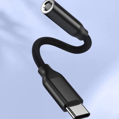 for f.eks. iPhone 15 USB-C hann til 3,5 mm kvinnelig AUX-hodetelefonadapter