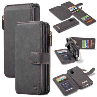 CASEME Samsung Galaxy S20 Plus Retro Lær Lommebok-deksel - Grå