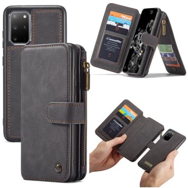 CASEME Samsung Galaxy S20 Plus Retro Lær Lommebok-deksel - Grå