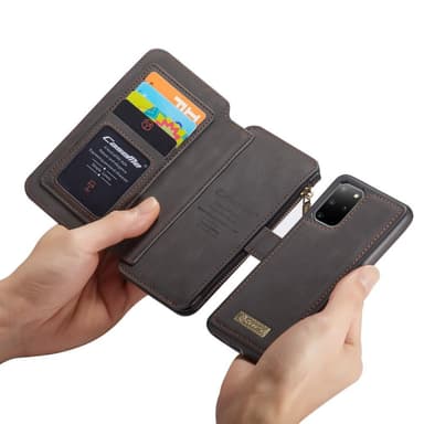 CASEME Samsung Galaxy S20 Plus Retro Lær Lommebok-deksel - Grå