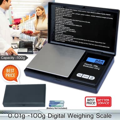 Digital gullsmedskala 0,01 g til 100 gram