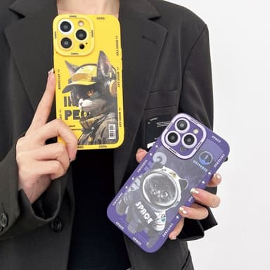 TPU Telefondeksel til iPhone 15 Pro Case Cat - Svart