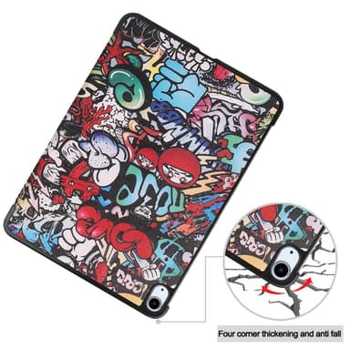 Til iPad Air 11 (2024) Trippeldeksel med smal passform - Graffiti