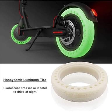 Dekk Honeycomb Punkteringsfri Xiaomi M365 Scooter, 2-pakke selvlysende
