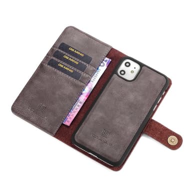 DG.MING iPhone 11 Split Lommebok-deksel i Lær - Kaffe