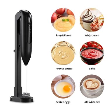 Mini Blender Melkeskummer Håndholdt skummaskin Elektrisk drikkeblander - Svart