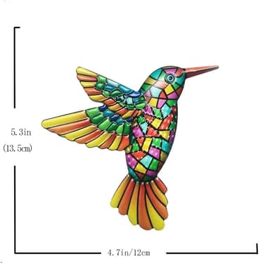 Bird Hummingbird Veggklistremerke Hagepynt 12x13,5cm - Oransje