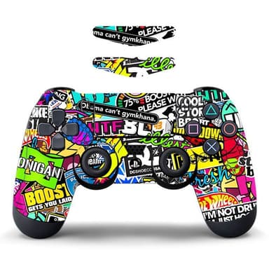 For Sony PS4/PS4 Slim Game Controller Dekal Avtakbar - Graffiti