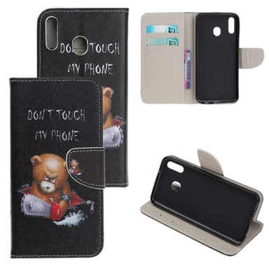 Samsung Galaxy A40 Lommebok-deksel - Angry Bear og dets advarsel
