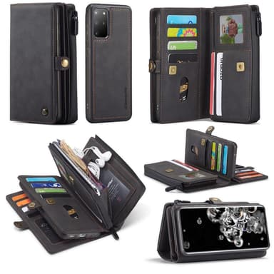 CASEME Samsung Galaxy S20 Plus Retro Lær Lommebok-deksel - Grå