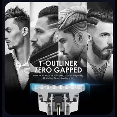 VGR Hair Clipper LCD-skjerm Oppladbar trimmer Hårklipping