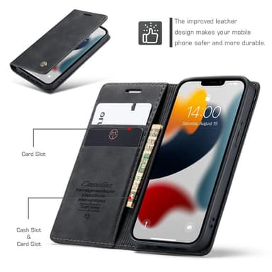 CASEME Lommebok-deksel iPhone 13 - Svart