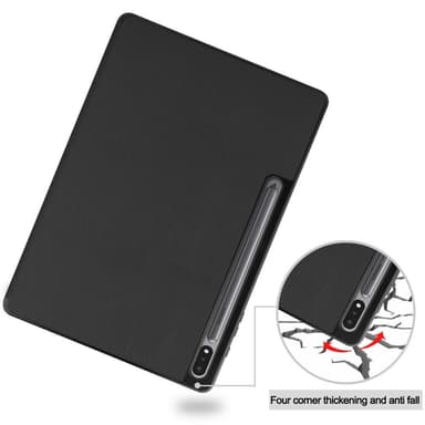 Slim Fit Dekseldeksel til Samsung Galaxy Tab S7 Plus/S8 Plus - Svart